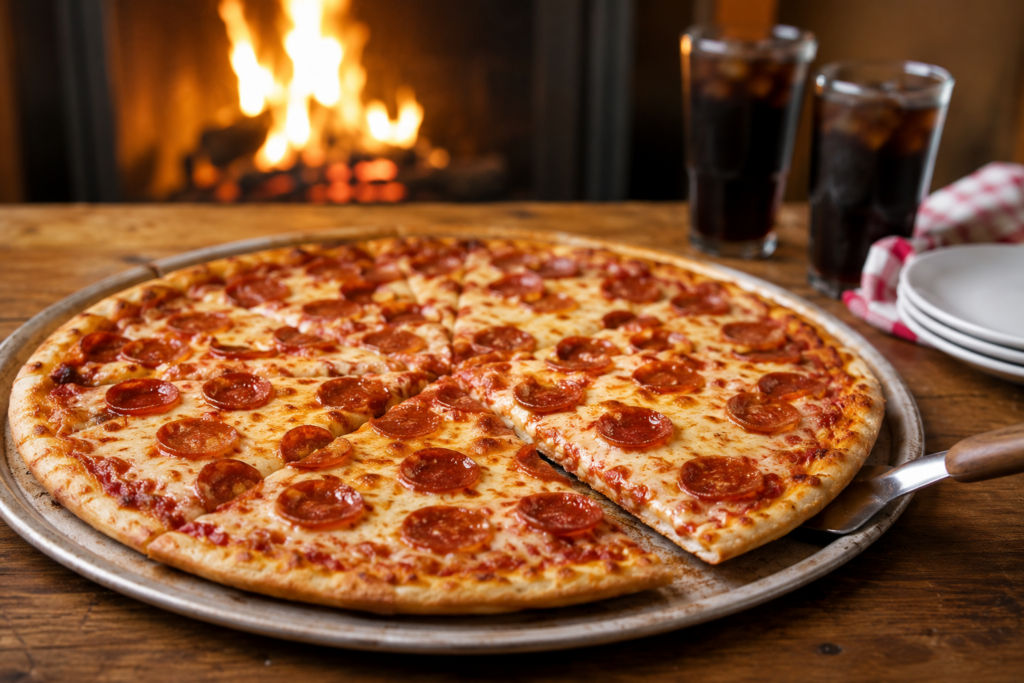 pizza night, cold weather food, family gatherings, comfort food, thin crust pizza
